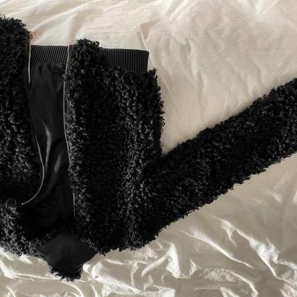 Fun&Fun Curly Black Furry Jacket - Picture 9 of 10